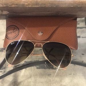 Ray Ban Sunglasses Brown/gold Aviator